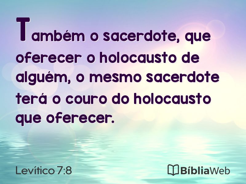 Levítico 7:8 em imagem para compartilhar