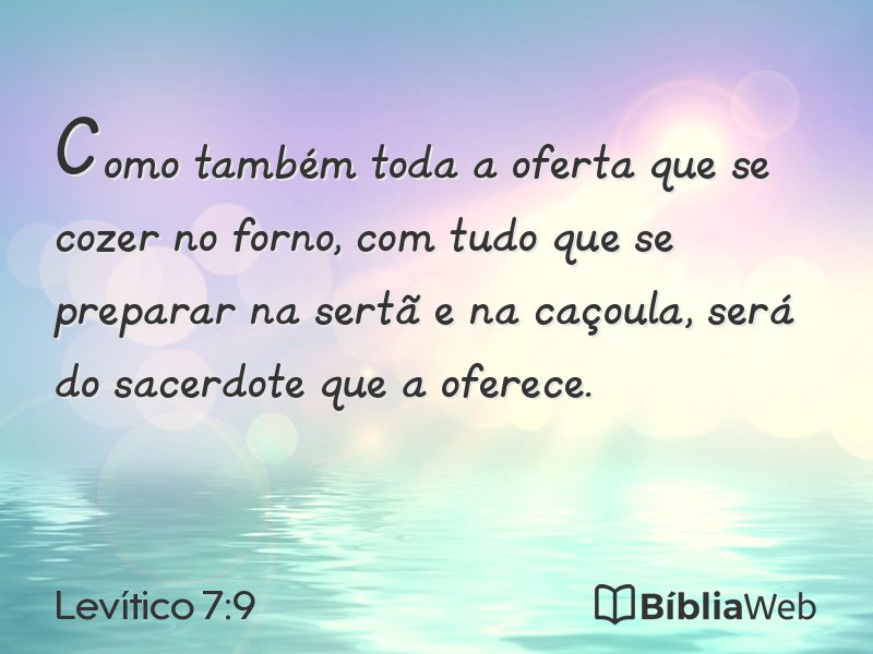 Levítico 7:9 em imagem para compartilhar