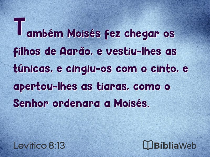 Levítico 8:13 em imagem para compartilhar