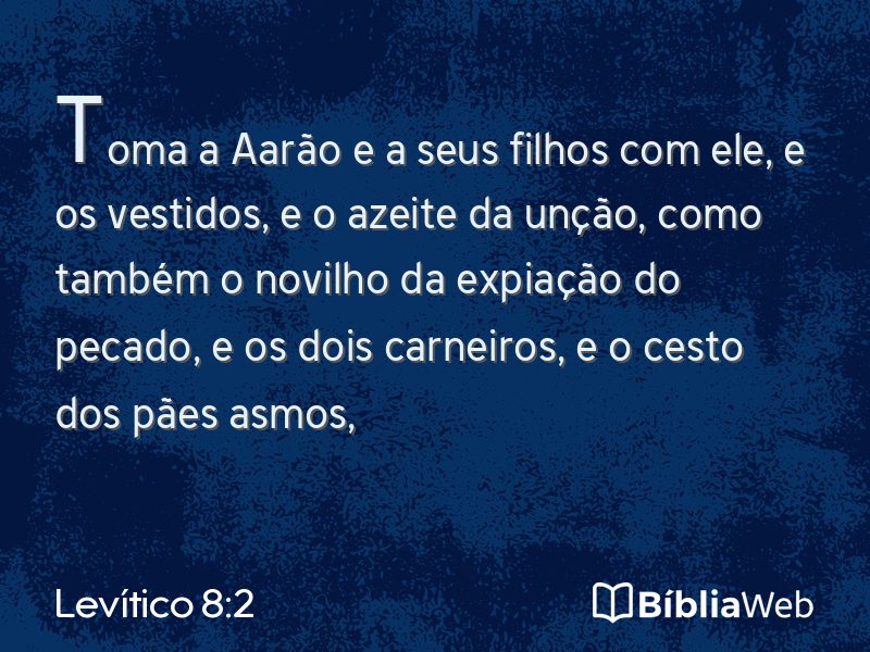 Levítico 8:2 em imagem para compartilhar