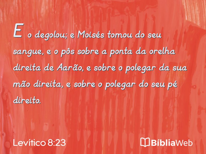 Levítico 8:23 em imagem para compartilhar