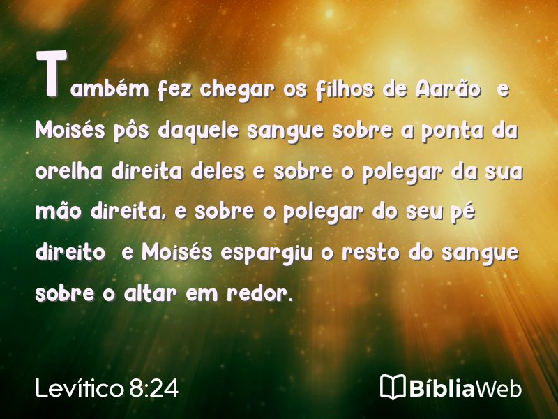 Levítico 8:24 em imagem para compartilhar