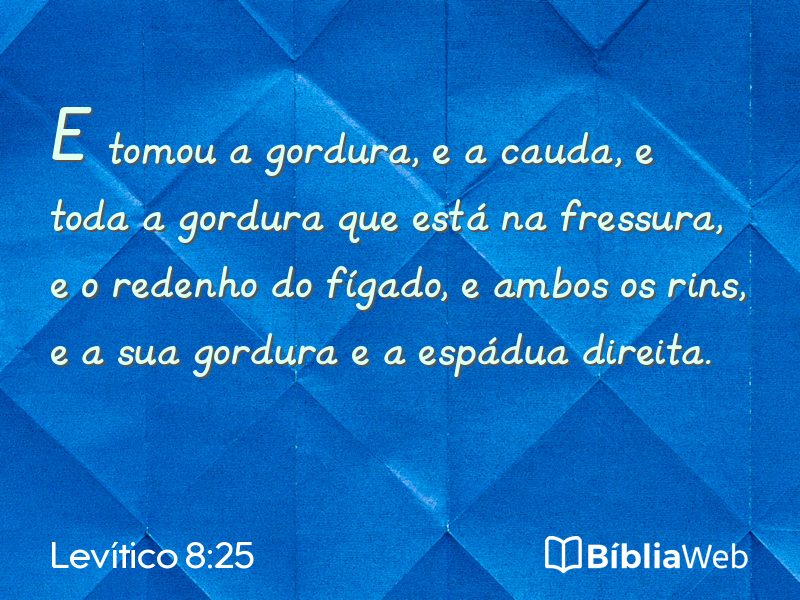 Levítico 8:25 em imagem para compartilhar