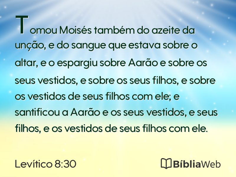 Levítico 8:30 em imagem para compartilhar