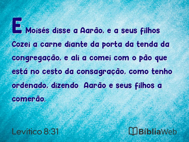 Levítico 8:31 em imagem para compartilhar