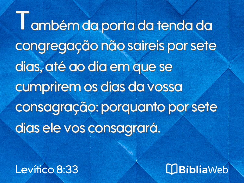 Levítico 8:33 em imagem para compartilhar