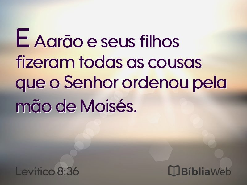 Levítico 8:36 em imagem para compartilhar