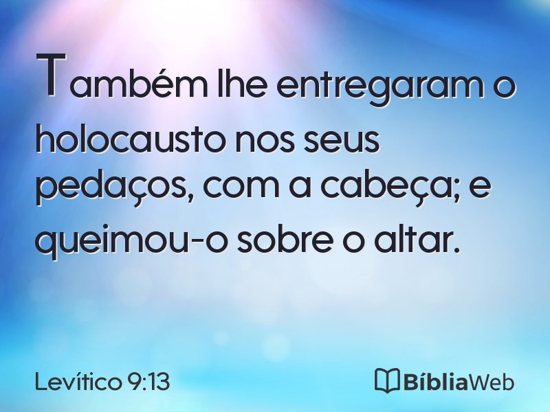 Levítico 9:13 em imagem para compartilhar