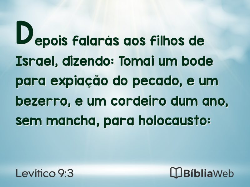 Levítico 9:3 em imagem para compartilhar