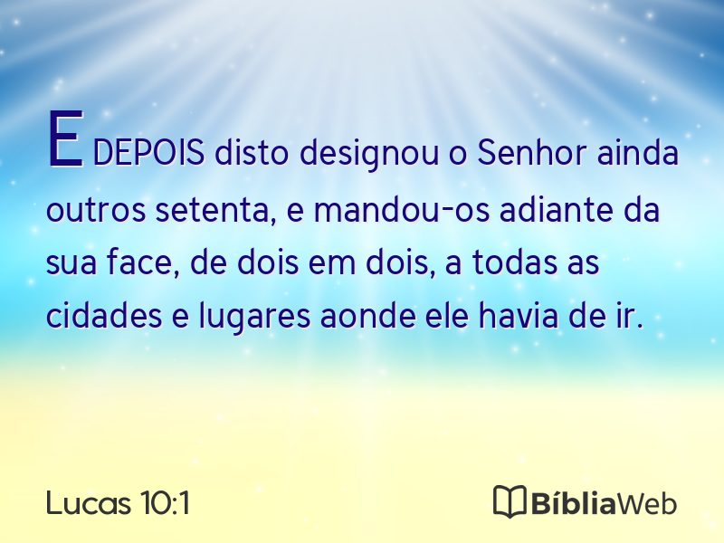Lucas 10:1 em imagem para compartilhar