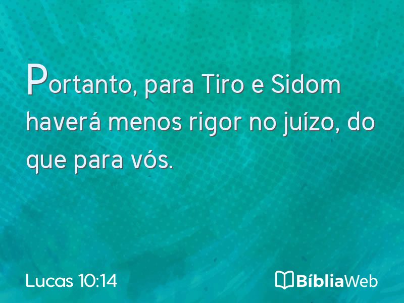 Lucas 10:14 em imagem para compartilhar