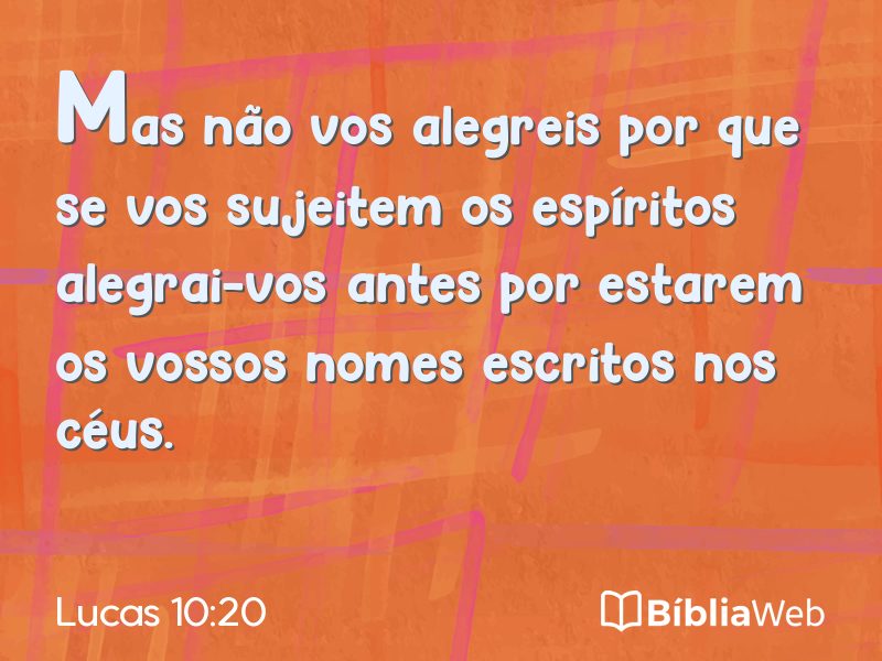 Lucas 10:20 em imagem para compartilhar