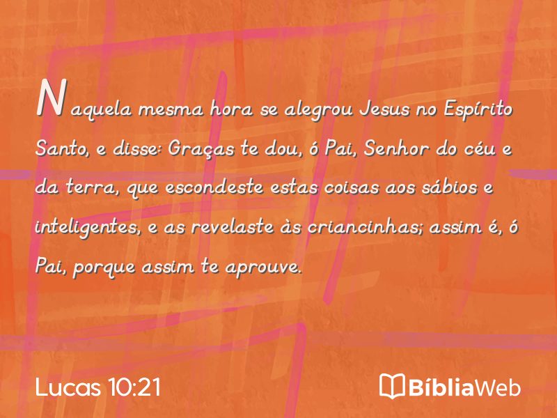 Lucas 10:21 em imagem para compartilhar