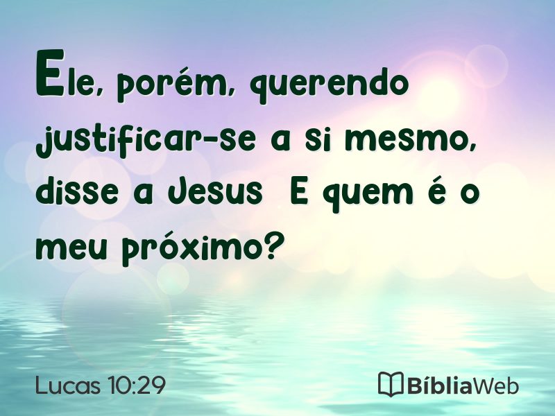 Lucas 10:29 em imagem para compartilhar