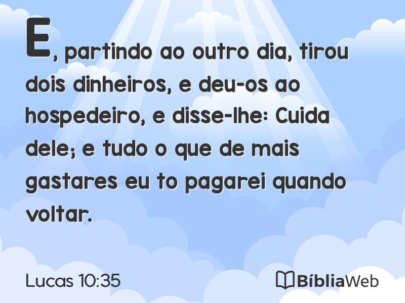 Lucas 10:35 em imagem para compartilhar