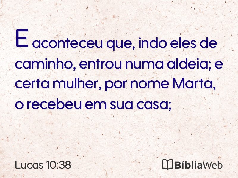 Lucas 10:38 em imagem para compartilhar