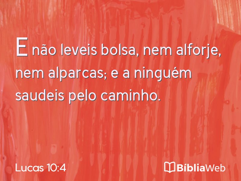 Lucas 10:4 em imagem para compartilhar