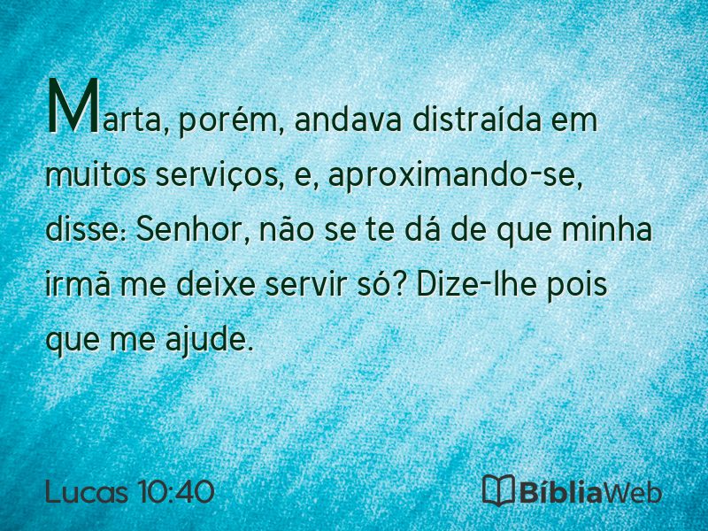 Lucas 10:40 em imagem para compartilhar