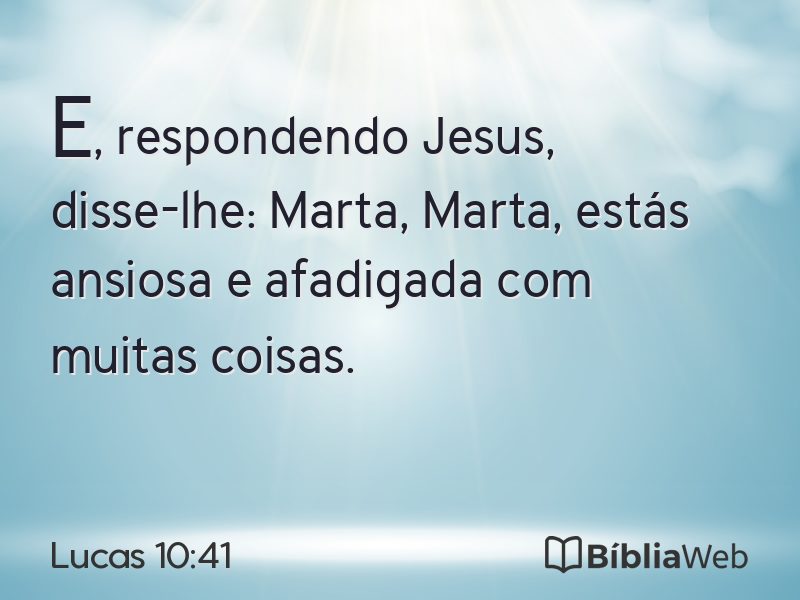Lucas 10:41 em imagem para compartilhar