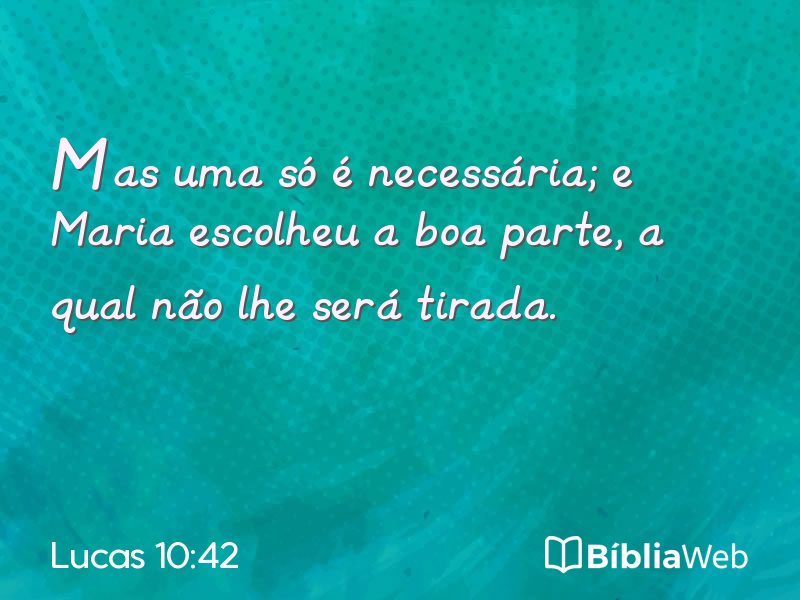 Lucas 10:42 em imagem para compartilhar