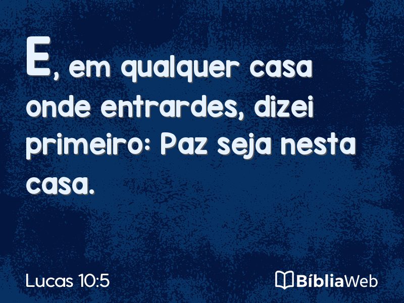 Lucas 10:5 em imagem para compartilhar