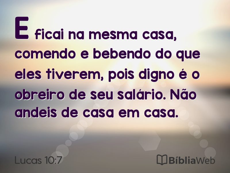 Lucas 10:7 em imagem para compartilhar