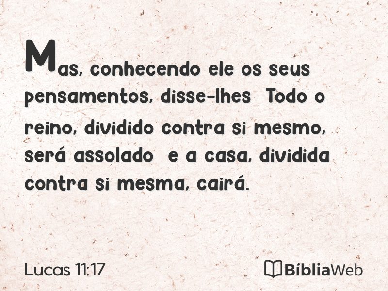 Lucas 11:17 em imagem para compartilhar