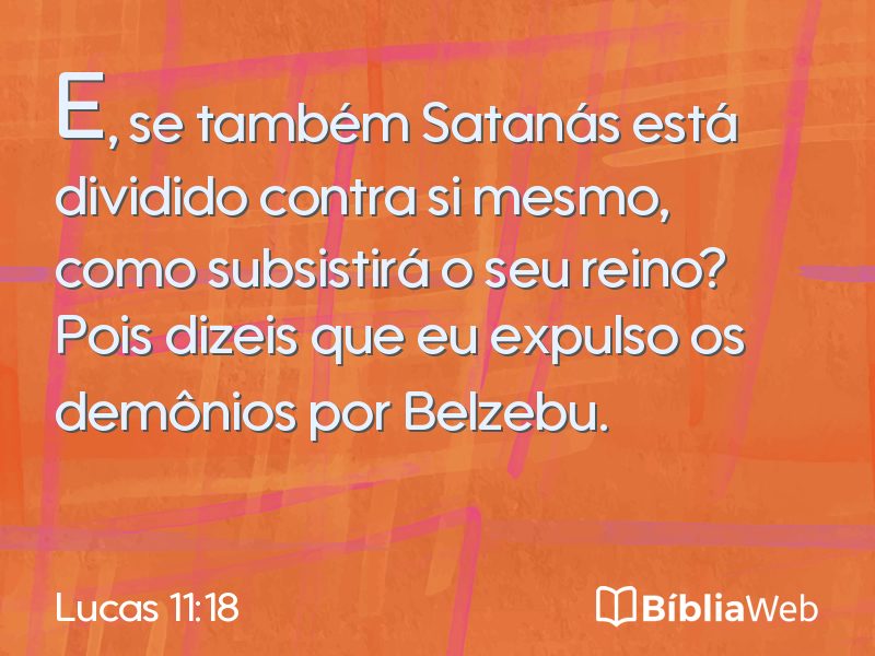 Lucas 11:18 em imagem para compartilhar