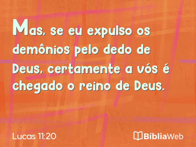 Lucas 11:20 em imagem para compartilhar