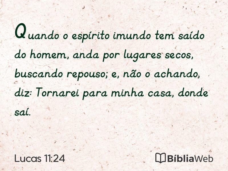 Lucas 11:24 em imagem para compartilhar
