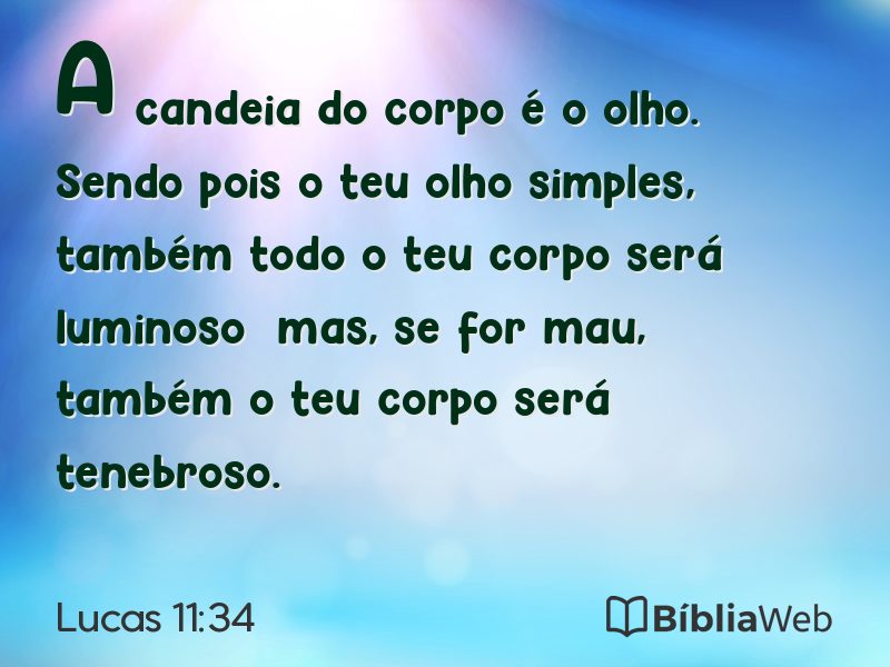 Lucas 11:34 em imagem para compartilhar