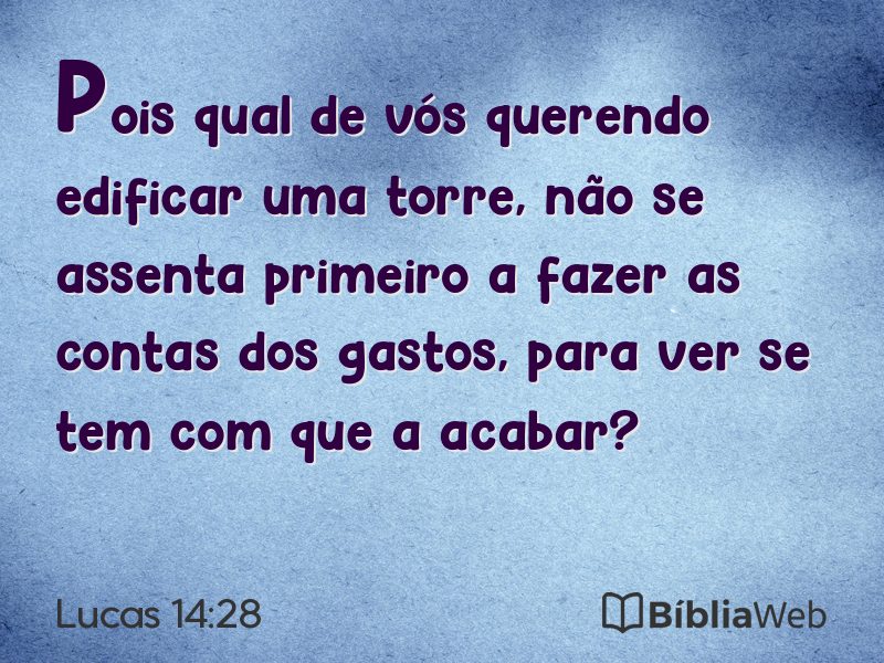 Lucas 14:28 em imagem para compartilhar
