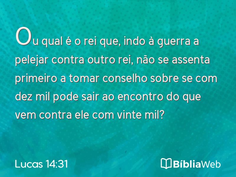 Lucas 14:31 em imagem para compartilhar