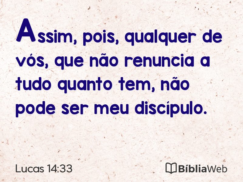 Lucas 14:33 em imagem para compartilhar