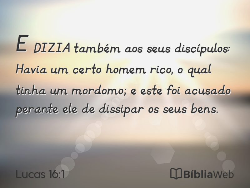 Lucas 16:1 em imagem para compartilhar