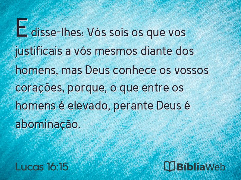 Lucas 16:15 em imagem para compartilhar