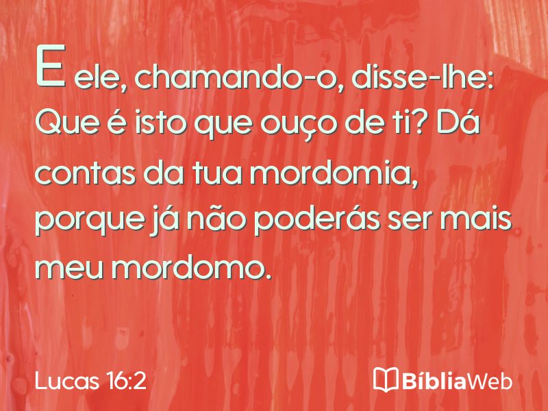 Lucas 16:2 em imagem para compartilhar