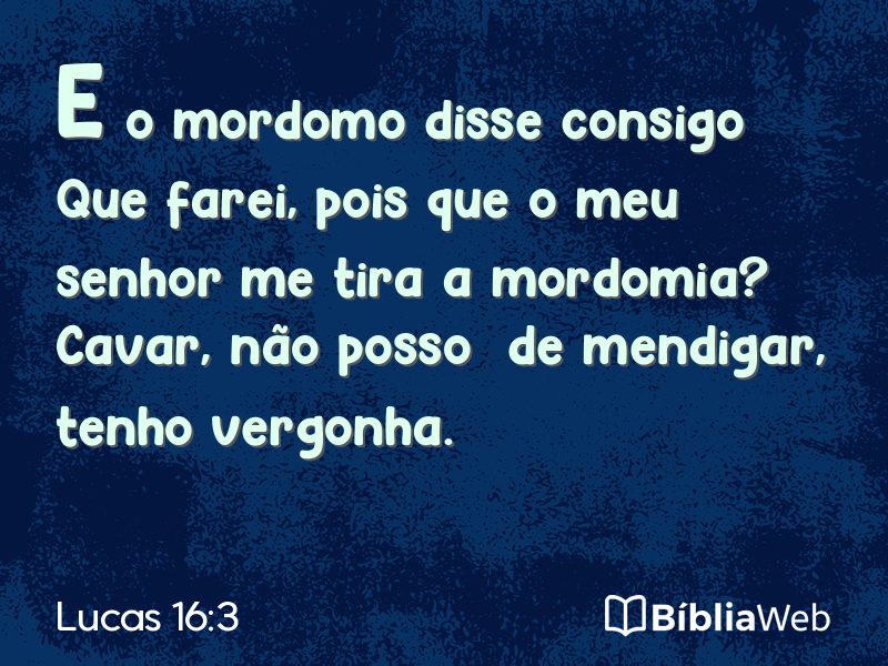 Lucas 16:3 em imagem para compartilhar