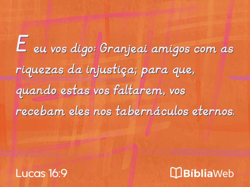Lucas 16:9 em imagem para compartilhar