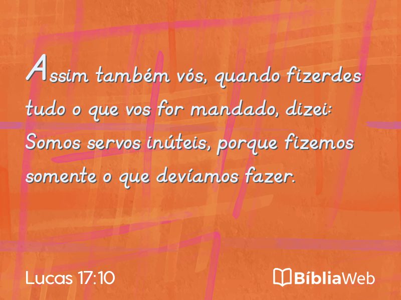 Lucas 17:10 em imagem para compartilhar