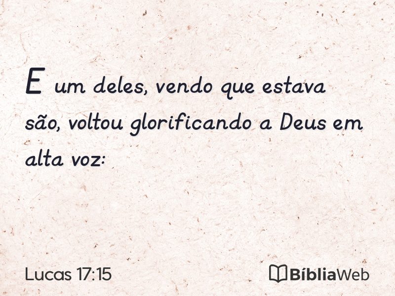Lucas 17:15 em imagem para compartilhar