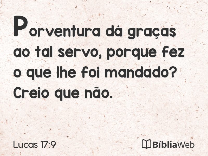 Lucas 17:9 em imagem para compartilhar