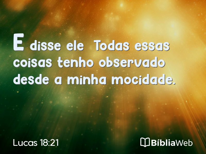 Lucas 18:21 em imagem para compartilhar