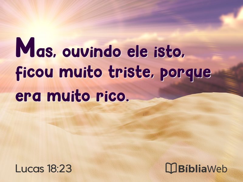 Lucas 18:23 em imagem para compartilhar