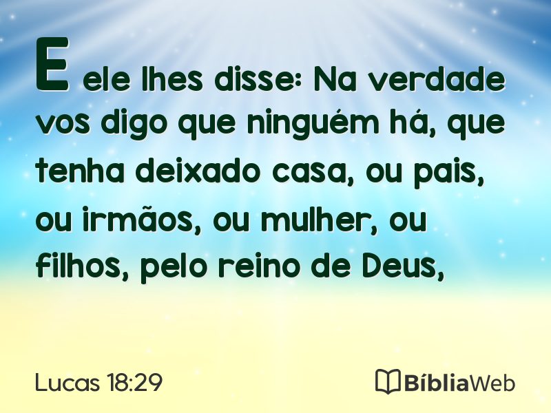Lucas 18:29 em imagem para compartilhar