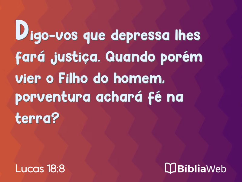 Lucas 18:8 em imagem para compartilhar