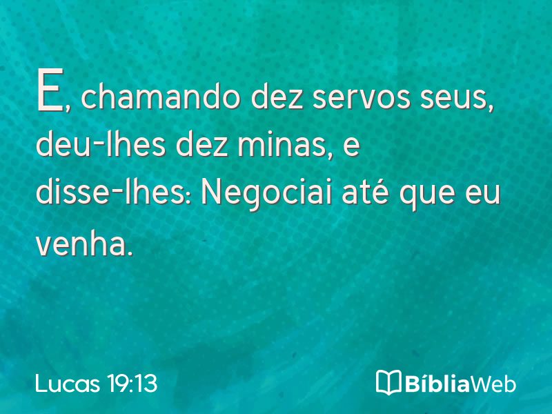 Lucas 19:13 em imagem para compartilhar