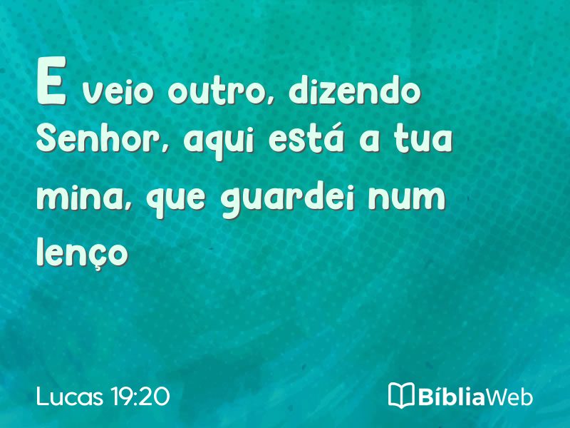Lucas 19:20 em imagem para compartilhar