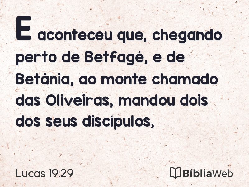 Lucas 19:29 em imagem para compartilhar