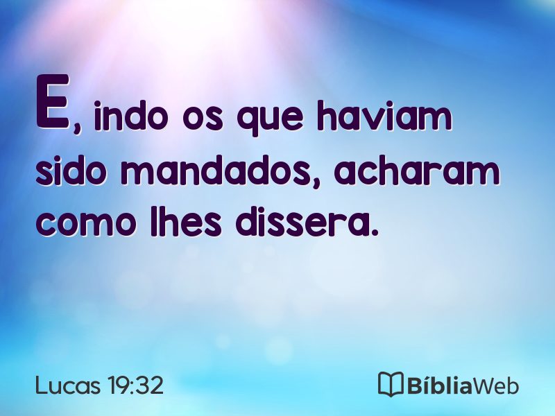 Lucas 19:32 em imagem para compartilhar